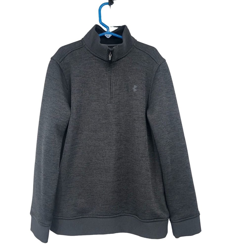 Under Armour Quarter Zip Shirt Youth YMD Used Black Charcoal